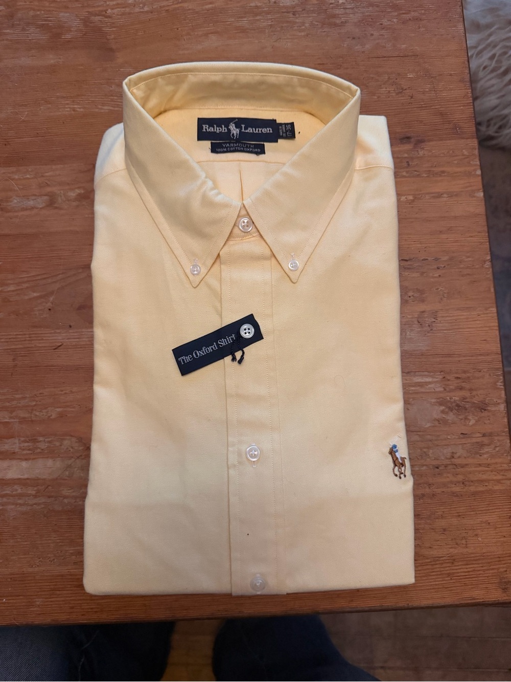 Ralph Lauren Yarmouth Oxford Shirt 17 36 NWT Yellow Preppy Ivy League